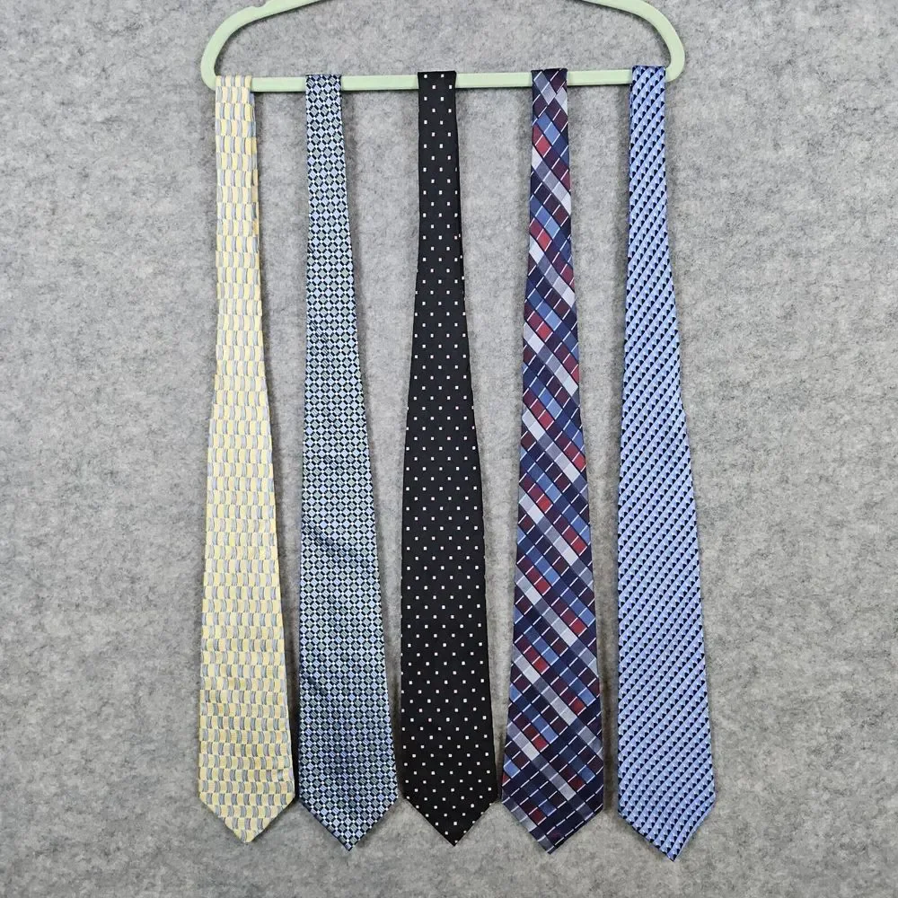 Lot of 5 Ivy‎ Crew Silk Neck Ties Abstract Geometric Colorful Stain Resistant